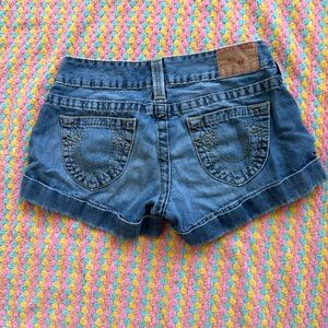 True Religion Blue Jean Shorts